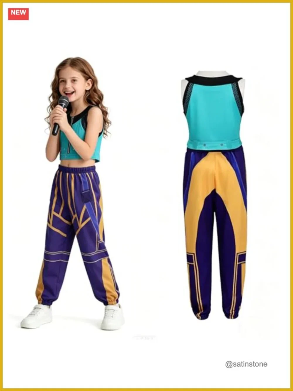 Girls Halloween Costume Top and Pants Set - Polyester
